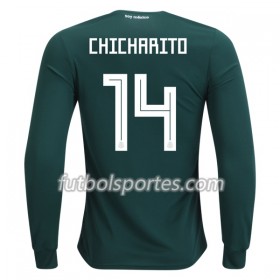 Camisetas México Chicharito 14 Primera Equipacion Mundial 2018 Manga Larga